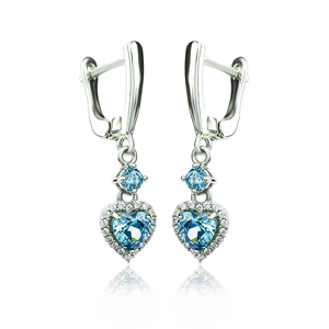 Alexandrite Heart Shape Dangling Sterling Silver Earrings