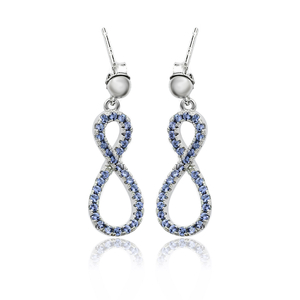 Silver Infinity Earrings with Tanzanite