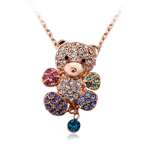 Multi-Colored Bear Necklace