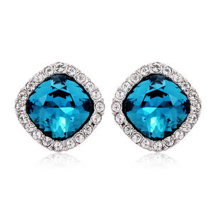 Blue Swarovski Crystal Earrings