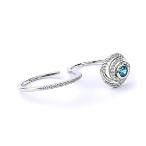 Alexandrite Double Silver Swirl Ring