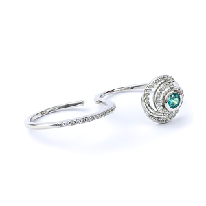 Alexandrite Double Silver Swirl Ring
