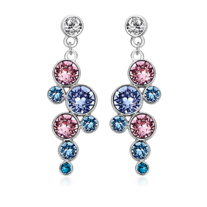Pretty Swarovski Crystal Set With Pink And Blue Circles