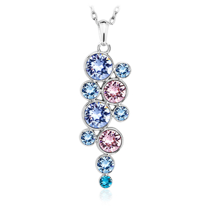 Pretty Swarovski Crystal Set With Pink And Blue Circles