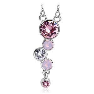 Beautiful Swarovski Necklace Pink Color