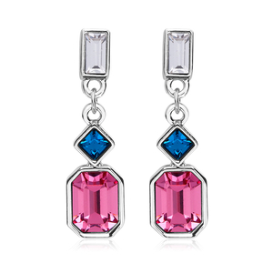 Pink Swarovski Crystal Earrings