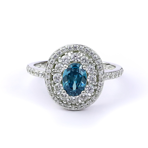 Sterling Silver with Color Changing Blue Alexandrite Ring