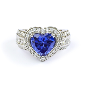 Sterling Silver Heart Shape Tanzanite Ring