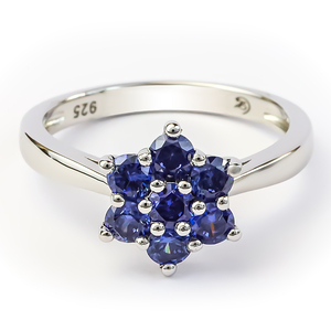 Flower Tanzanite Sterling Silver Ring