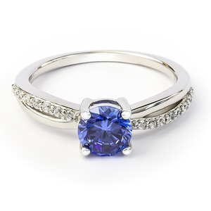 Tanzanite Round Cut Silver Ring