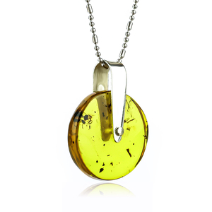Genuine Amber Pendant With Ant From Mexico 25 mm x 20 mm