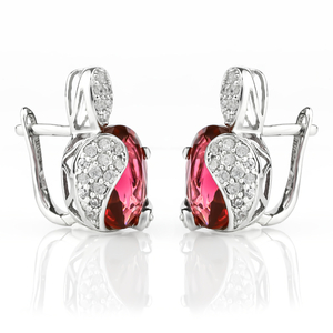 Pink Tourmaline Silver Earrings