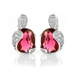 Pink Tourmaline Silver Earrings