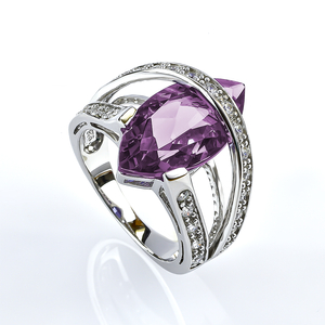 Silver Marquise Cut Alexandrite Ring