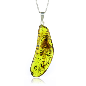 High Quality Genuine Amber Pendant With Sterling Silver