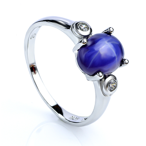 Fine Star Sapphire Silver Ring 925