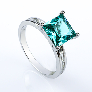Paraiba Silver Ring Square Cut Stone