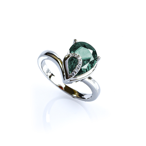 Alexandrite Ring Pear Cut Stone Ring