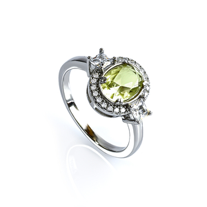 Huge Yellow Alexandrite Sterling Silver Ring