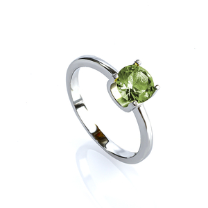 Solitaire Yellow Alexandrite Sterling Silver Ring