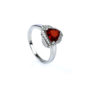 Trillion Cut Red Ruby Ring