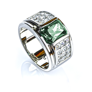 Emerald Cut Alexandrite Mens Silver Ring