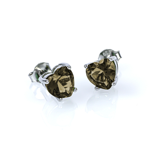 Zultanite Heart Shape Stud Silver Earrings