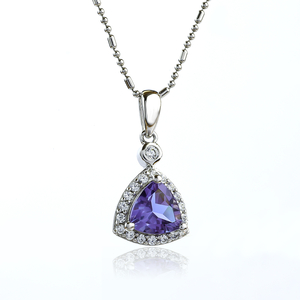 Color Change Trillion Cut Alexandrite Sterling Silver Pendant