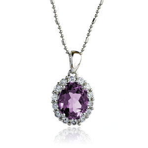Oval Cut Alexandrite Silver Pendant