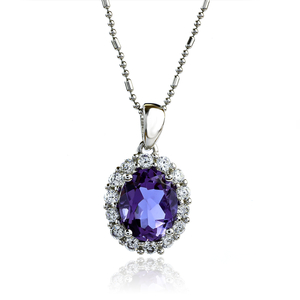 Oval Cut Alexandrite Silver Pendant