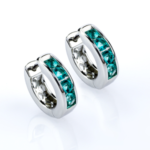 Paraiba Silver Hoops