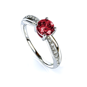 Ruby Round Cut Silver Ring