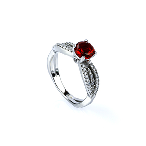 Sterling Silver Red Ruby Ring