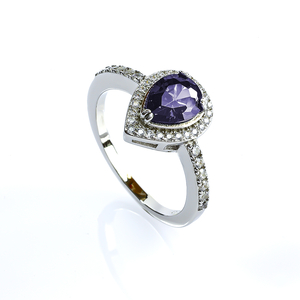 Solitaire Pear Cut Tanzanite Ring