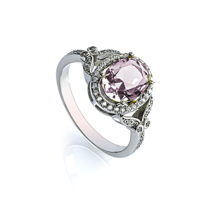 Oval Cut Yellow Alexandrite Silver Ring