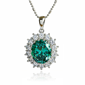 Blue Alexandrite Halo Silver Pendant