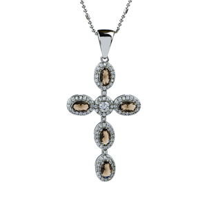 Sterling Silver Cross With Alexandrite Changing Color Stone
