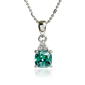 Solitaire Cushion Cut Alexandrite Sterling Silver Pendant
