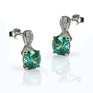 Silver Brilliant Cut Alexandrite Set Earrings Pendant