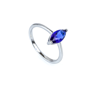 Marquise Cut Blue Sapphire Ring