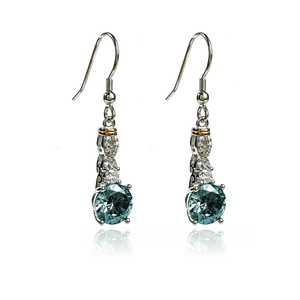 Silver Blue Brilliant Cut Alexandrite Set Earrings Pendant