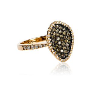 0.60 CTW 14K Yellow Gold Chocolate and White Diamonds Ring