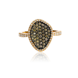 0.60 CTW 14K Yellow Gold Chocolate and White Diamonds Ring