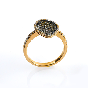 0.60 CTW 14K Yellow Gold Chocolate and White Diamonds Ring