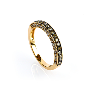 0.71 CTW 14K Yellow Gold Chocolate and White Diamonds Ring