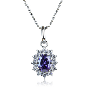 Gorgeous Oval Cut Tanzanite Silver Pendant With Zirconia