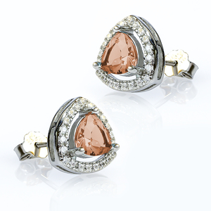 9 mm Trillion Cut Zultanite Halo Silver Earrings