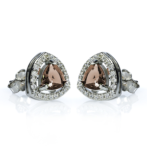 9 mm Trillion Cut Zultanite Halo Silver Earrings