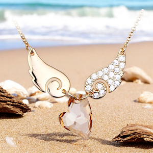 Swarovski Elements Angel Wings 18K Yellow Gold Plated Necklace