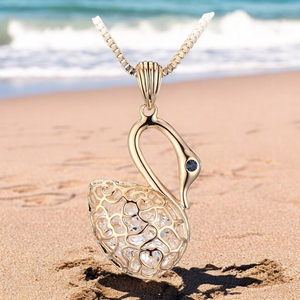 Swan Necklace With Gold Plated 18K